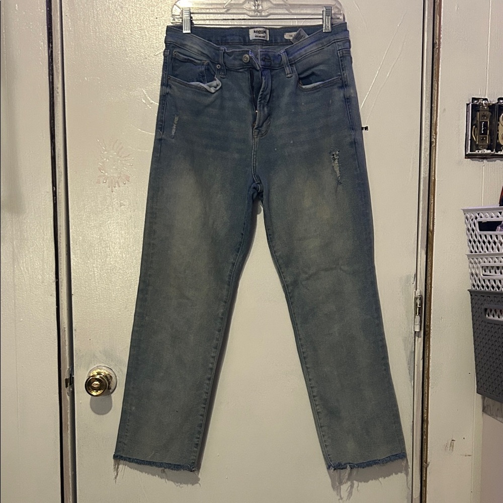 Kenzie Distressed Boyfriend Jeans in Blue